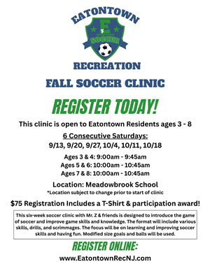 Fall Soccer Clinic Flyer